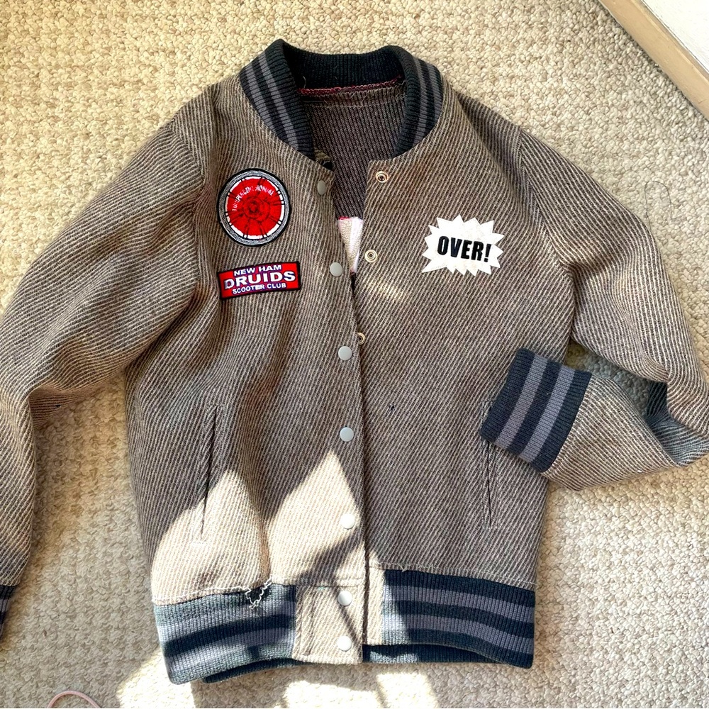 VINTAGE wool bomber varsity jacket scooter club mod skinhead NEWHAM Small